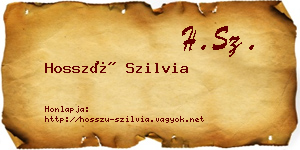 Hosszú Szilvia névjegykártya