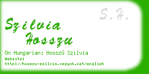 szilvia hosszu business card